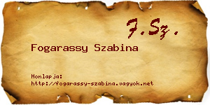 Fogarassy Szabina névjegykártya